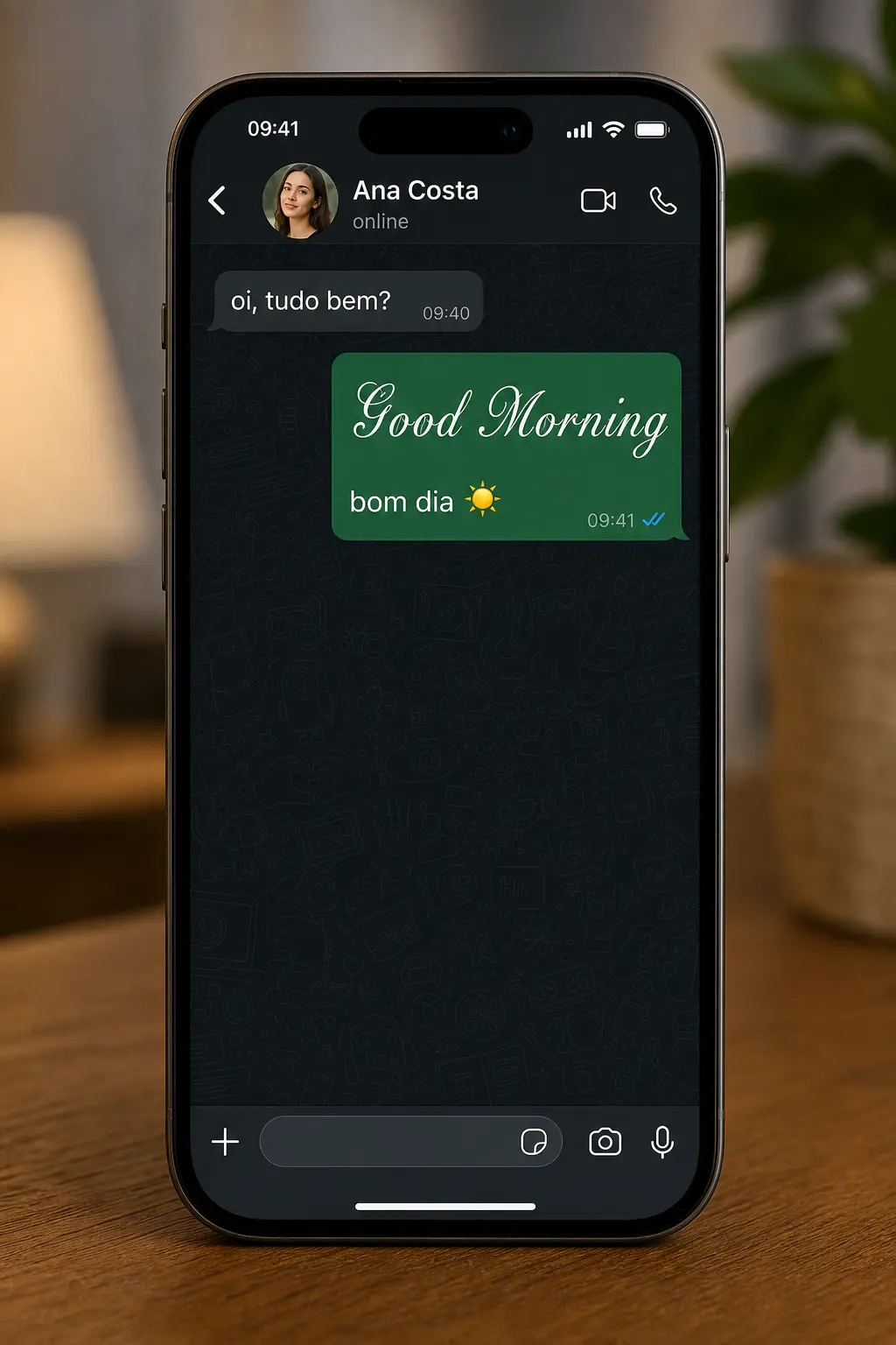 Prévia de letras diferentes no chat do WhatsApp